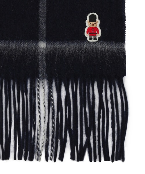 マッキントッシュ 刺繍 バッキンガムベア マフラー ウール100％ ストライプ セール】【WEB限定】ウール100% バッキンガムベアマフラー（マフラー