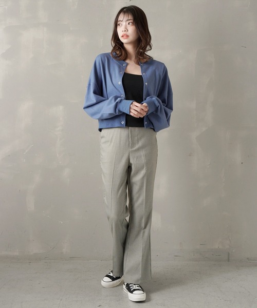 SPINNS(スピンズ)の「【2WAY仕様】スウェットショート丈 クルーネックカーディガン(カーディガン/ボレロ・レディース・ブラック/レッド/イエロー/ブルー/オートミール・ONESIZE)」の15枚目の写真