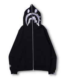 シャークデザインパーカー WGM A BATHING APE シャーク パーカー M黒 美品 WGM フルジップ ア