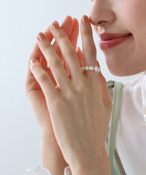 BLUEEAST（ブルーイースト）の「淡水パールリング（リング・レディース・オフホワイト・FREE）」の2枚目の写真