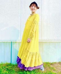 チャイハネ | 【チャイハネ】箔プリント変形ワンピース(ワンピース)