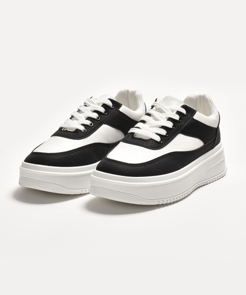 SVEC（シュベック）の「チャンキー ボリュームソール レトロ 厚底 ローテクスニーカー（スニーカー・レディース・ブラック/グリーン/ブラック×ブラック/ホワイト・39/40/38/37/36）」の22枚目の写真