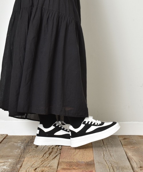 SVEC（シュベック）の「チャンキー ボリュームソール レトロ 厚底 ローテクスニーカー（スニーカー・レディース・ブラック/グリーン/ブラック×ブラック/ホワイト・39/40/38/37/36）」の12枚目の写真