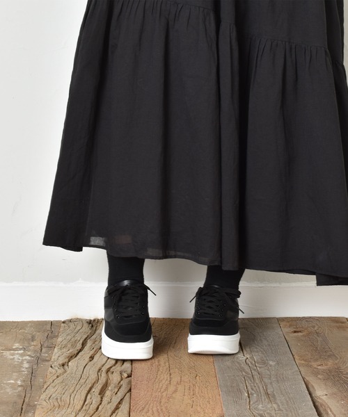 SVEC（シュベック）の「チャンキー ボリュームソール レトロ 厚底 ローテクスニーカー（スニーカー・レディース・ブラック/グリーン/ブラック×ブラック/ホワイト・39/40/38/37/36）」の13枚目の写真