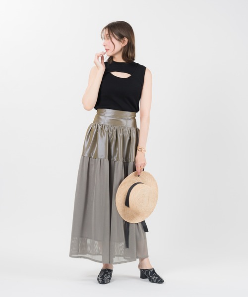 LAYMEE(レイミー)の「Swift 2way knit / スウィフト2wayニット(ニット/セーター・レディース・ミント/ピンクベージュ/グレー系その他/ブラック・FREE)」の20枚目の写真