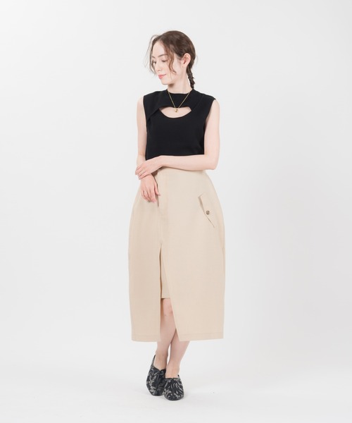 LAYMEE(レイミー)の「Swift 2way knit / スウィフト2wayニット(ニット/セーター・レディース・ミント/ピンクベージュ/グレー系その他/ブラック・FREE)」の21枚目の写真