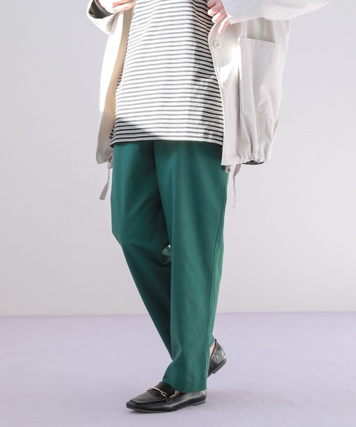 LAKOLE（ラコレ）の「リネンMIXリラックステーパードパンツ / 266022（その他パンツ・レディース・ダークグリーン/ネイビー/ライム/プラム/ライトベージュ・SMALL/MEDIUM/LARGE）」の3枚目の写真