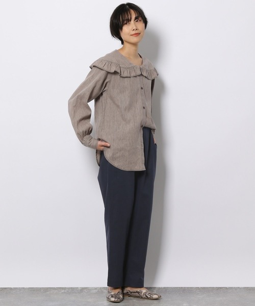 LAKOLE（ラコレ）の「リネンMIXリラックステーパードパンツ / 266022（その他パンツ・レディース・ダークグリーン/ネイビー/ライム/プラム/ライトベージュ・SMALL/MEDIUM/LARGE）」の10枚目の写真