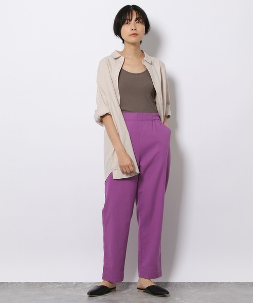 LAKOLE（ラコレ）の「リネンMIXリラックステーパードパンツ / 266022（その他パンツ・レディース・ダークグリーン/ネイビー/ライム/プラム/ライトベージュ・SMALL/MEDIUM/LARGE）」の12枚目の写真