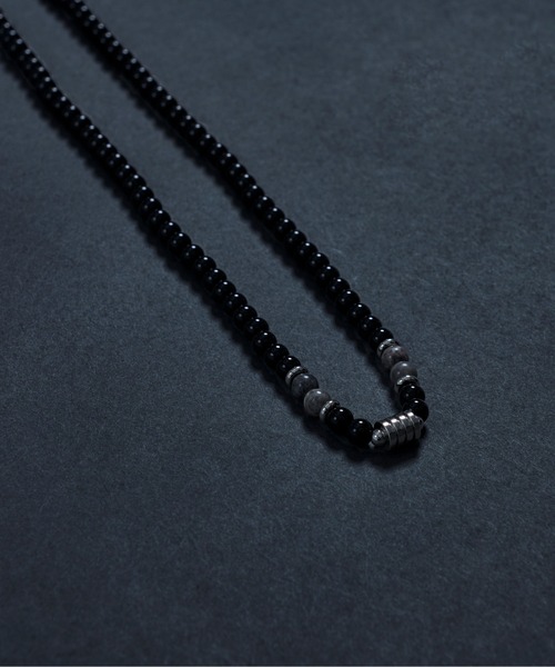 Ellno Loset(エルノロゼット)の「ブラックボールネックレス(ネックレス・メンズ・ブラック・FREE)」の1枚目の写真