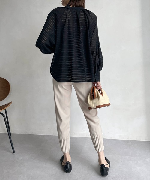 CAPRICIEUX LE'MAGE（カプリシューレマージュ）の「ボーダーレースシャツ（シャツ/ブラウス・レディース・ホワイト/ブラック・FREE）」の11枚目の写真