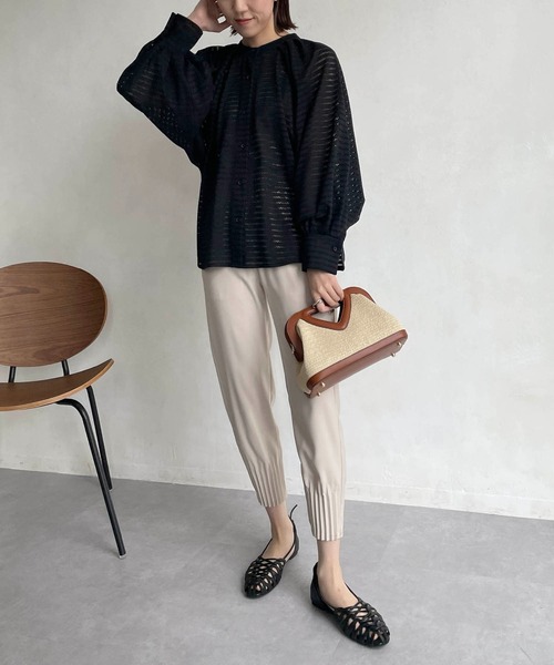 CAPRICIEUX LE'MAGE（カプリシューレマージュ）の「ボーダーレースシャツ（シャツ/ブラウス・レディース・ホワイト/ブラック・FREE）」の12枚目の写真