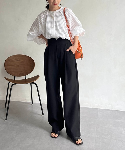 CAPRICIEUX LE'MAGE（カプリシューレマージュ）の「ボーダーレースシャツ（シャツ/ブラウス・レディース・ホワイト/ブラック・FREE）」の21枚目の写真