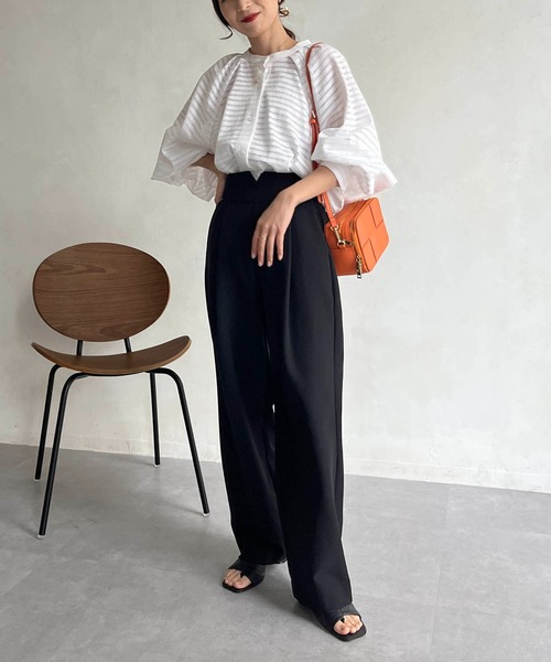 CAPRICIEUX LE'MAGE（カプリシューレマージュ）の「ボーダーレースシャツ（シャツ/ブラウス・レディース・ホワイト/ブラック・FREE）」の22枚目の写真