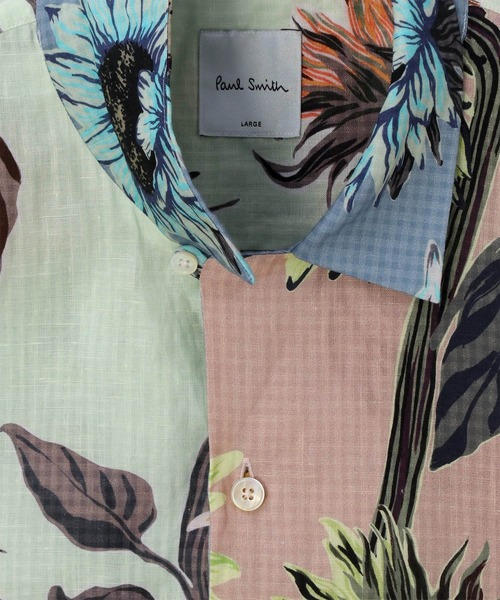 ポールスミス Bird Floralミックスアップシャツ XL ポールスミス Bird Floralミックスアップシャツ XL