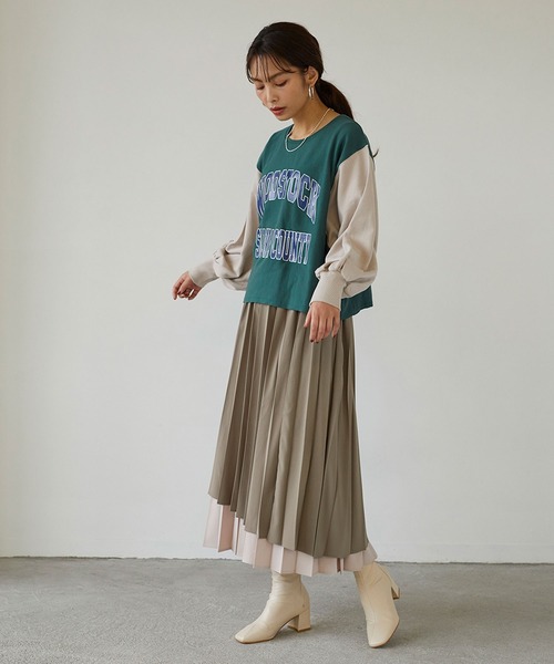 179/WG(イチナナキュウダブルジー)の「ドッキングスウェットプル(スウェット・レディース・グリーン/ブラウン/グレー・FREE)」の10枚目の写真