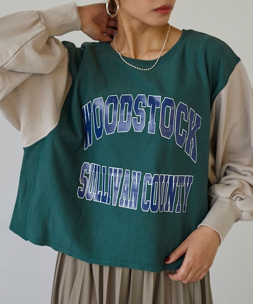 179/WG(イチナナキュウダブルジー)の「ドッキングスウェットプル(スウェット・レディース・グリーン/ブラウン/グレー・FREE)」の11枚目の写真