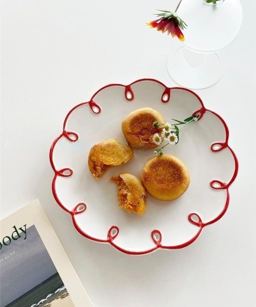トールペイント作品　フリルプレート 食器 レトロフリルラインプレート : ZOZOTOWN Yahoo!店 - 通販