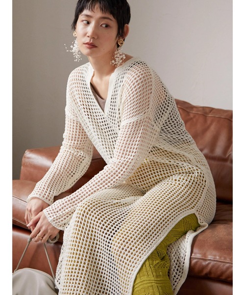 armonia（アルモニーア）の「armonia 透かし編みニットワンピース（ワンピース・レディース・ブラック/ブラウン/オフホワイト・FREE）」の13枚目の写真