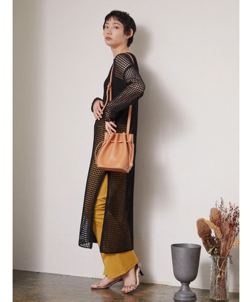 armonia（アルモニーア）の「armonia 透かし編みニットワンピース（ワンピース・レディース・ブラック/ブラウン/オフホワイト・FREE）」の16枚目の写真