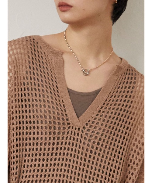 armonia（アルモニーア）の「armonia 透かし編みニットワンピース（ワンピース・レディース・ブラック/ブラウン/オフホワイト・FREE）」の20枚目の写真