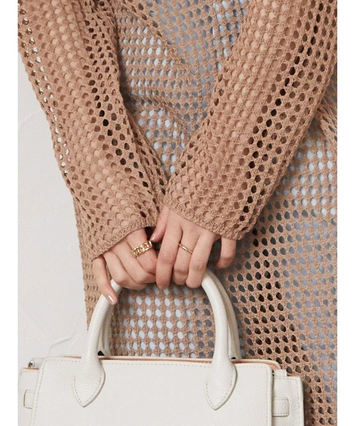 armonia（アルモニーア）の「armonia 透かし編みニットワンピース（ワンピース・レディース・ブラック/ブラウン/オフホワイト・FREE）」の14枚目の写真