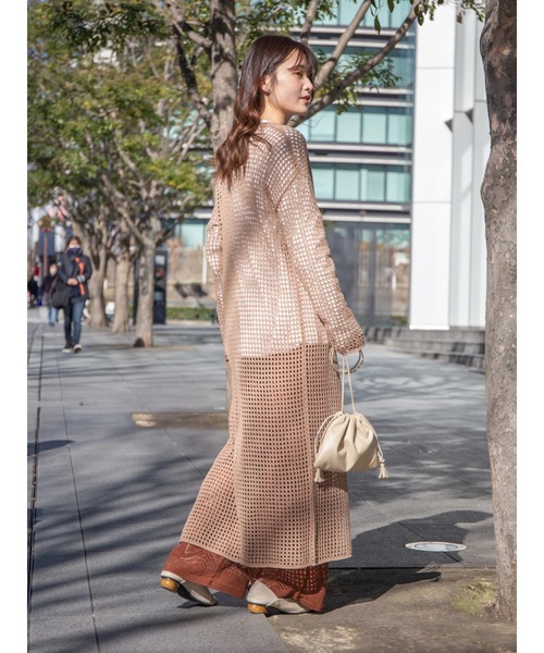 armonia（アルモニーア）の「armonia 透かし編みニットワンピース（ワンピース・レディース・ブラック/ブラウン/オフホワイト・FREE）」の8枚目の写真