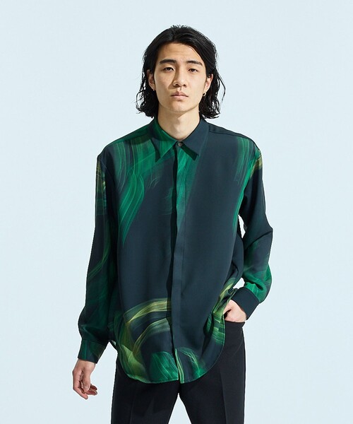 UNITED TOKYO(ユナイテッドトウキョウ)の「ラインアートシャツ(シャツ/ブラウス・メンズ・ブラック/グリーン・1/2)」の16枚目の写真