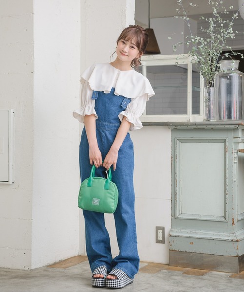 msgm レースサロペット エムズエキサイト ems excite 後ろレースアップサロペット