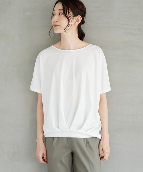 LEPSIM（レプシィム）の「エチケットデザインプルオーバー　262399（Tシャツ/カットソー・レディース・カーキ/ブルー/パープル/レッド/ブラック/オフホワイト・FREE）」の2枚目の写真