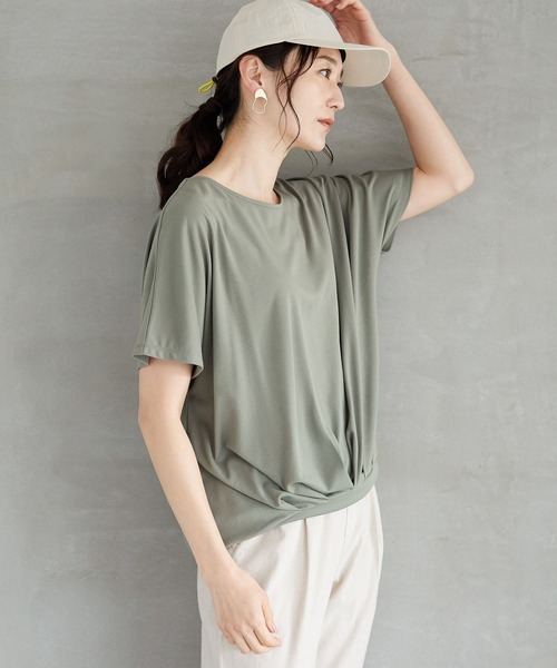 LEPSIM（レプシィム）の「エチケットデザインプルオーバー　262399（Tシャツ/カットソー・レディース・カーキ/ブルー/パープル/レッド/ブラック/オフホワイト・FREE）」の4枚目の写真