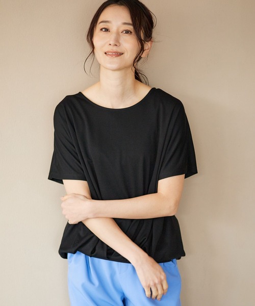 LEPSIM（レプシィム）の「エチケットデザインプルオーバー　262399（Tシャツ/カットソー・レディース・カーキ/ブルー/パープル/レッド/ブラック/オフホワイト・FREE）」の3枚目の写真