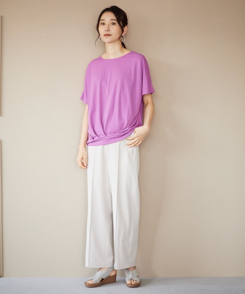 LEPSIM（レプシィム）の「エチケットデザインプルオーバー　262399（Tシャツ/カットソー・レディース・カーキ/ブルー/パープル/レッド/ブラック/オフホワイト・FREE）」の7枚目の写真