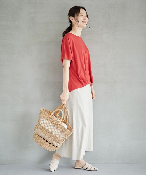 LEPSIM（レプシィム）の「エチケットデザインプルオーバー　262399（Tシャツ/カットソー・レディース・カーキ/ブルー/パープル/レッド/ブラック/オフホワイト・FREE）」の9枚目の写真