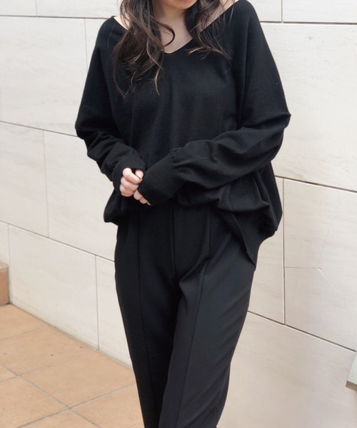 Banner Barrett(バナーバレット)の「カシミヤVネックプルオーバー(ニット/セーター・レディース・オフホワイト/ブラック/グレー/ライトブルー/イエロー/イエロー×グリーン/ピンク・38)」の17枚目の写真