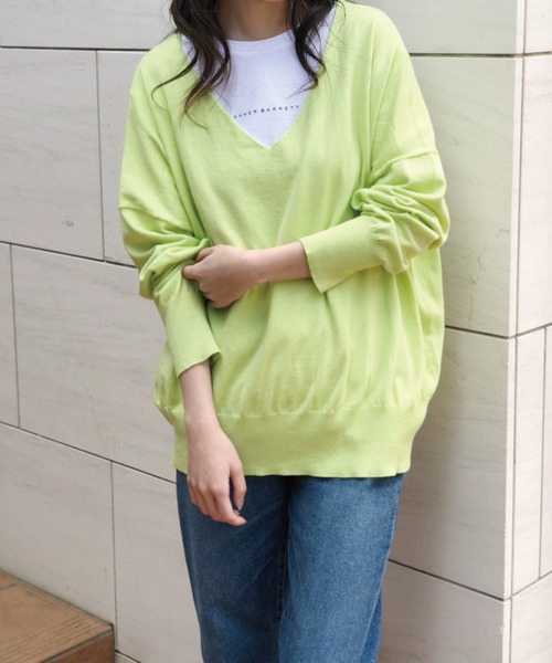 Banner Barrett(バナーバレット)の「カシミヤVネックプルオーバー(ニット/セーター・レディース・オフホワイト/ブラック/グレー/ライトブルー/イエロー/イエロー×グリーン/ピンク・38)」の22枚目の写真