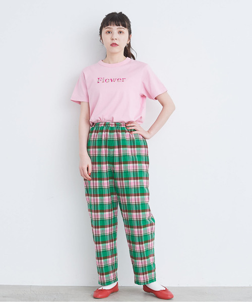 dot and stripes CHILD WOMAN ギンガムチェックパンツ赤