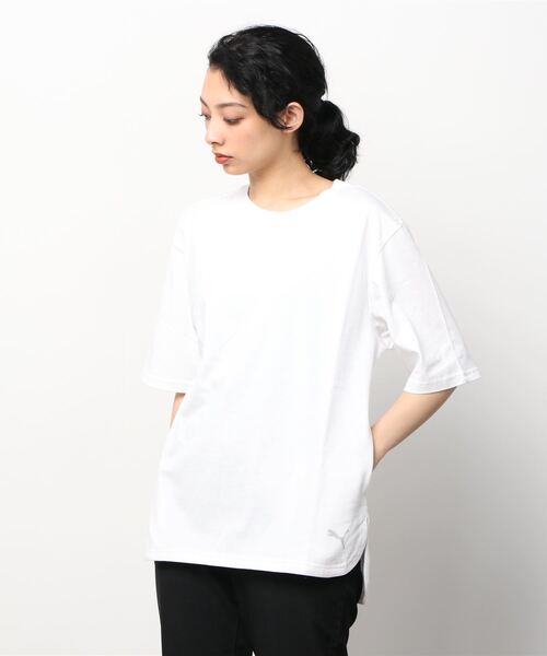 PUMA(プーマ)の「【別注】プーマ PUMA RELAXED SS TEE_ 限定コラボ(Tシャツ/カットソー・レディース・ブラック/ベージュ/ホワイト・S/XL/M/L)」の2枚目の写真