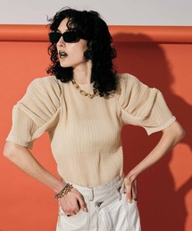 MAISON SPECIAL | ラウンドスリーブプリーツトップ【MAISON SPECIAL/メゾンスペシャル】(Tシャツ/カットソー)