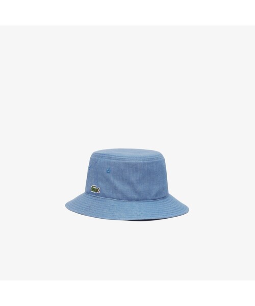 LACOSTE（ラコステ）の「シャンブレーバケットハット（ハット・レディース・ホワイト/ブルー・FREE）」の6枚目の写真