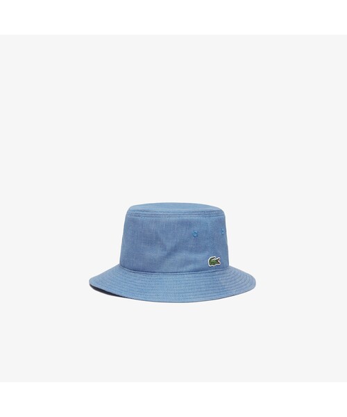LACOSTE（ラコステ）の「シャンブレーバケットハット（ハット・レディース・ホワイト/ブルー・FREE）」の7枚目の写真