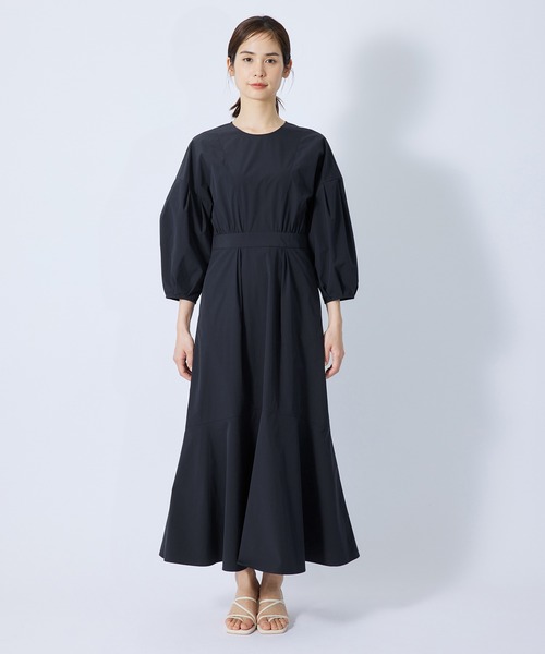 ROPE'（ロペ）の「セパレート風パフスリーブフレアーワンピース（ワンピース・レディース・ブラウン/ネイビー・36/38）」の9枚目の写真