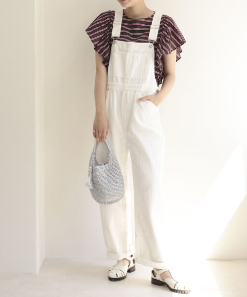 fredy repit（フレディレピ）の「コットンツイルサロペット（サロペット/オーバーオール・レディース・ブラック/オフホワイト・38）」の3枚目の写真