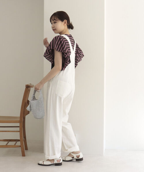 fredy repit（フレディレピ）の「コットンツイルサロペット（サロペット/オーバーオール・レディース・ブラック/オフホワイト・38）」の8枚目の写真