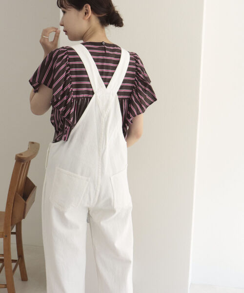 fredy repit（フレディレピ）の「コットンツイルサロペット（サロペット/オーバーオール・レディース・ブラック/オフホワイト・38）」の13枚目の写真