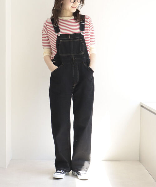 fredy repit（フレディレピ）の「コットンツイルサロペット（サロペット/オーバーオール・レディース・ブラック/オフホワイト・38）」の14枚目の写真