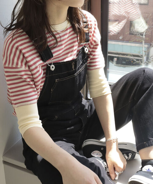 fredy repit（フレディレピ）の「コットンツイルサロペット（サロペット/オーバーオール・レディース・ブラック/オフホワイト・38）」の20枚目の写真