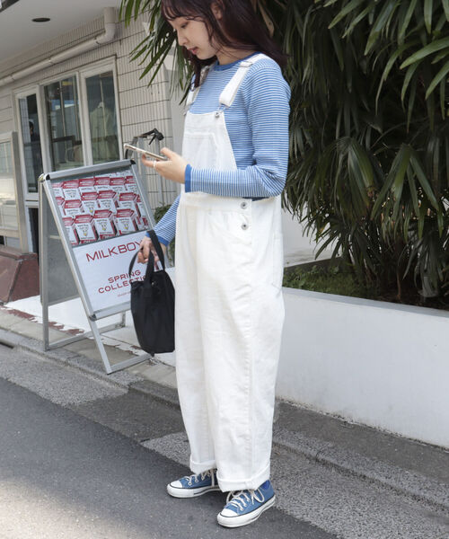 fredy repit（フレディレピ）の「コットンツイルサロペット（サロペット/オーバーオール・レディース・ブラック/オフホワイト・38）」の16枚目の写真