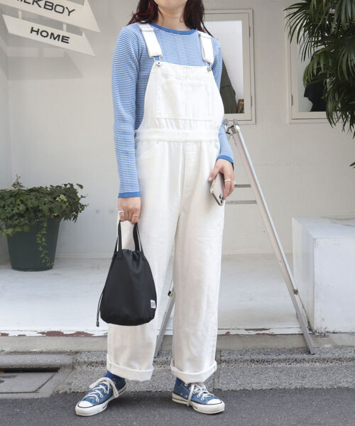 fredy repit（フレディレピ）の「コットンツイルサロペット（サロペット/オーバーオール・レディース・ブラック/オフホワイト・38）」の12枚目の写真