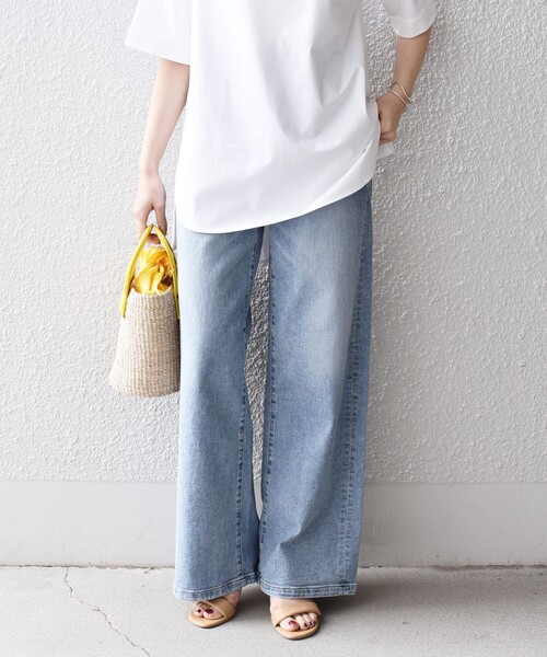 SOMETHING（サムシング）の「*SOMETHING LISAワイドデニム◇（デニムパンツ・レディース・サックスブルー/ブルー・SMALL/MEDIUM/X-SMALL）」の5枚目の写真